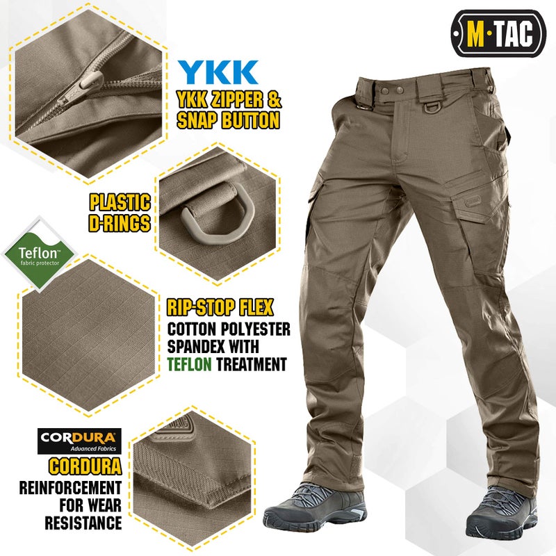M-Tac Aggressor Flex Tactical Cargo Pants for Men â€“ Durable Rip-Stop Cargo Work Trousers with Reinforced Knees, Stretch Fit and Outdoor Comfort (Dark Olive, 40/36) - Image 3